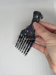Tradebyd Elegant <b>Wide</b> Tooth Resin <b>Comb</b> Handmade Hair Grooming Tool for Thick and Curly Hair - Product Image 2