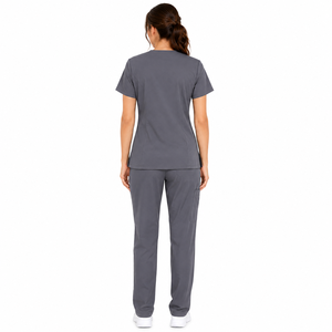 Ensemble d'uniformes médicaux professionnels pour femmes, couleur unie, confortable et extensible, personnalisable, en tissu sergé - Product Image 4