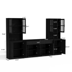 Muebles para el Hogar, Cocina, Vietnam, Mueble Contemporáneo de Madera Fabricada, MDF, Metal y Vidrio, Gabinete MD02 para Comedor - Product Image 1