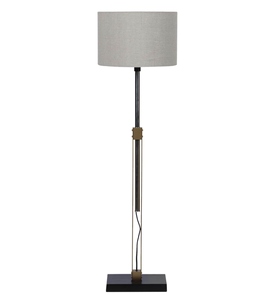 Gold Metal Floor Lamp Wholesale Modern <b>Black</b> Base Standing <b>Light</b> Manufacturer Custom Fabric <b>Shade</b> Floor Lamp OEM ODM - Product Image 1