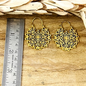 Pendientes Boho de Moda, Joyería Tribal de Latón para Mujer, Chapados en Oro de 18k, Filigrana, Mandala, Geométricos, Aros, Venta al por Mayor/OEM/ODM - Product Image 6