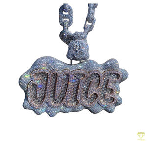 Custom " Juice " Pendant Moissanite Diamond Hip Hop Necklace <b>Iced</b> <b>Out</b> Bling <b>Chain</b> Luxury Rapper Jewelry - Product Image 4