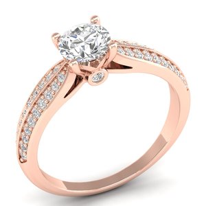 Anillo de Compromiso REYES Exquisito de Plata de Ley 925 con Moissanita, Oro Rosa de 14K Original, Joyería de Lujo para Regalo de Aniversario o Boda - Product Image 2