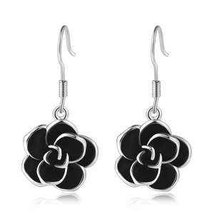 Pendientes Colgantes de Oro Rosa para Mujer, Diseño Floral, Hechos a Mano con Acero Inoxidable Resistente - Product Image 2