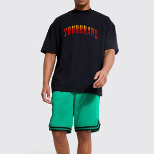 Ensemble 2 pièces streetwear de marque OEM, short oversize pour homme, couleur unie, 100 % coton, poids moyen, survêtement d'été, ensembles jumeaux - Product Image 1