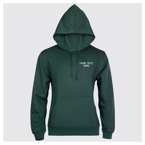Sweat-shirt à capuche unisexe vert foncé en molleton de coton, coupe classique, décontracté, pour l'automne, avec poche avant et texte imprimé - Product Image 4
