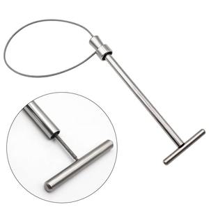 1 Pièce Lasso de capture de porcs en fil d'acier inoxydable, Dispositif de préhension de tête de porc Baoding, Équipement porcin pratique et sûr avec poignée en cuivre - Product Image 1