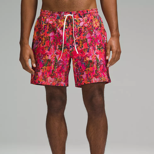 Shorts de bain décontractés pour hommes en polyester à séchage rapide, respirants, effet délavé, avec logo, vente en gros, OEM - Product Image 1