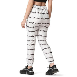 Pantalon de jogging en molleton bouclette pour femme, taille haute, cordon de serrage, bas élastiqués, doux, brossé, respirant, mélange de coton, pour la détente - Product Image 3