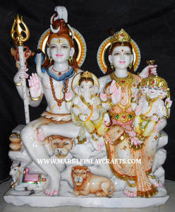 Handmade Alabaster Beautiful Shiva Family Statue - Product Image 2