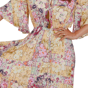 Vestido Maxi Elegante para Mujer, Vestido Estampado de Manga Corta - Product Image 4