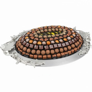 Plateau à chocolats ovale doré de qualité supérieure, plateau cadeau de luxe pour le Ramadan, plateau à chocolats pour mariage ou fête - Product Image 5