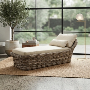 Sofá seccional reclinable de ratán sintético hecho a mano Leipzig para patio exterior, tumbona acolchada, conjunto de muebles. - Product Image 5