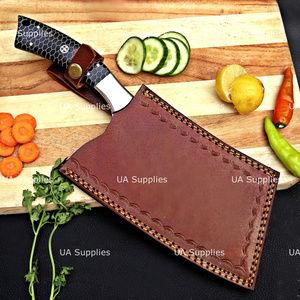 2026 New Design <b>Hot</b> Selling Damascus Steel Full Tang Cleaver Knife Black Honeycomb Handle OEM ODM Private Label Cleaver Knives - Product Image 6