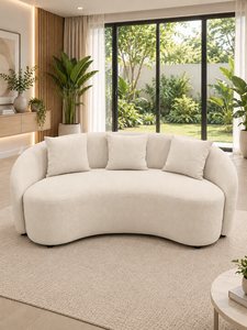 Sofá Curvo Cello Ivory de Emerald Sofa, Sofá Redondo Moderno y Contemporáneo para Sala de Estar o Estudio, Fabricante de Sofás con Tela Personalizada - Product Image 4