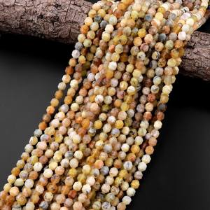 Perles d'opale jaune naturelles, facettées et arrondies, prisme énergétique, double pointe, pierres précieuses coupées, pour la création de bijoux - Product Image 2