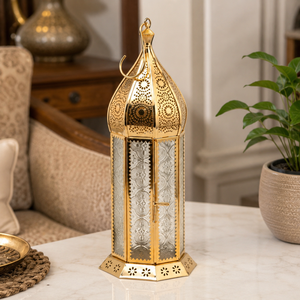Brass Moroccan Candle <b>Lantern</b> Holder Metal Hanging <b>Hurricane</b> <b>Lantern</b> Home Decor Wedding Ramadan Table Centerpiece Gift Light - Product Image 3