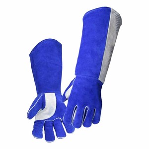 Gants de soudage en cuir de vachette à manches longues rembourrées, résistants aux flammes, pour travaux lourds, sécurité industrielle, lutte contre les incendies, grillades - Product Image 1