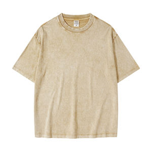 Camiseta de Manga Corta Oversize Azul Claro con Cuello Redondo para Hombre, Estilo Casual Urbano, Tejido de Punto, Color Sólido, 100% Algodón Transpirable - Product Image 5