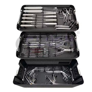 Orthopedic Spinal Lumbar Surgery Stainless Steel Manual Instrument Set with Sterilization Case By <b>Blush</b> Surgical - Product Image 1