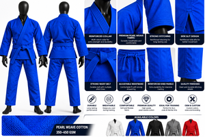Lote Profesional Más Vendido en 2026 # 71 Uniformes de Jiu Jitsu Azules Personalizados, Elásticos, 100% Algodón BJJ - Product Image 6