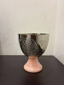 6 Inch Brass <b>Chocolate</b> Bowl with <b>Pink</b> Resin Base Customizable <b>Chocolate</b> Accessories Manufacturer for Home, Restaurant and Events - Product Image 3