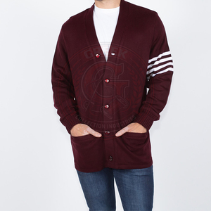 Maroon Acrylic Knitted <b>Cardigan</b> Full Sleeve Button Closure Embroidery Greek Letter Logo <b>Men's</b> and Women's Sweater Collage wear - Product Image 3
