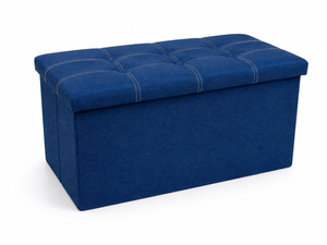 Modern Navy Blue Tufted Fabric <b>Storage</b> <b>Bench</b> <b>for</b> Living Room Furniture - Product Image 2