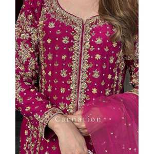 Conjunto de Top y Bottom de mujer de diseñador con Dupatta para ropa de fiesta - Product Image 2