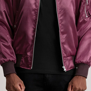 Nueva Chaqueta Bomber de Satén con Cuello de Piel Sintética, Ropa de Calle de Invierno Personalizada, Impermeable, Transpirable, Venta al Por Mayor B2B, Ropa Exterior de Moda - Product Image 6