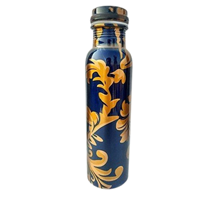 <b>Sticker</b> Enamel Printed Copper Metal Drinking Water Bottle Shiny Polished Durable Portable <b>Kitchen</b> Bottle at Low Price - Product Image 1