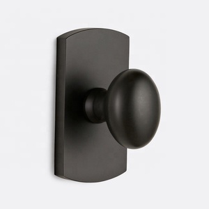 Modern Metal <b>Black</b> <b>Matte</b> Round Passage Privacy <b>Knob</b> with Square Back Plate Dummy Design Durable Furniture Handle Home Office Use - Product Image 3