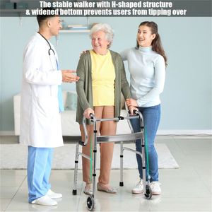 Deambulatore Pieghevole Grigio Leggero, Ausilio per la Riabilitazione Durevole e Confortevole - Product Image 6
