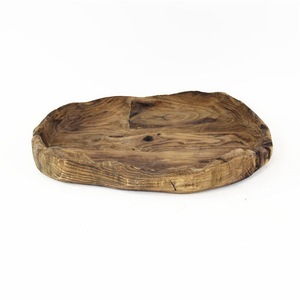 Plateau de service en bois pour usage commercial, robuste, en bois massif, plateau à thé et à café, fabriqué en bois rustique de forme irrégulière - Product Image 5
