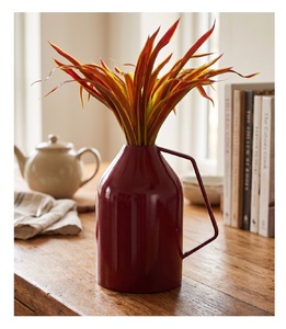 Premium Hot Iron <b>Powder</b> Coated <b>Copper</b> Color Nickel Plated Aluminum Flower Vase Luxuries Style Vase for Luxuries Home & Wedding - Product Image 1