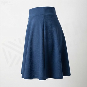 Minifalda de Mujer, Corte en A, Color Sólido, Cintura Elástica, Diseño Plisado, Cómoda, Tela de Spandex y Poliéster, para Todas las Temporadas - Product Image 3