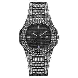 Best Selling Men's Luxury <b>Watch</b> Latest Hip Hop Design with Moissanite <b>Diamond</b> round Antique Dial ETA Movement Analog Display - Product Image 3