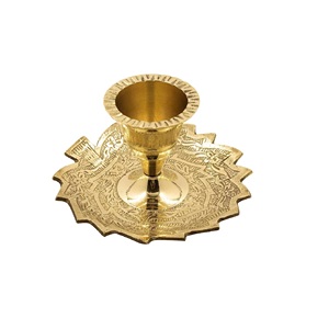 Brass Leaf <b>Candle</b> Holder for Living Room Bedroom Dining Perfect for Return <b>Gifts</b> Christmas Decor - Product Image 1