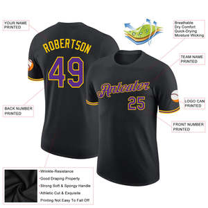T-shirt surdimensionné style baseball personnalisé avec nom d'équipe, vêtements streetwear en coton, fabrication OEM, vente en gros, fournisseur de chemises pour hommes aux États-Unis - Product Image 2