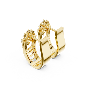 Pendientes de Aro Bali con Circonitas, Chapados en Oro de 18K y Plata de Ley 925, Joyería de Diseño para Mujer - Product Image 3