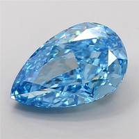 Diamante Azul Cultivado en Laboratorio, Corte Pera, 1 Quilate, Claridad VVS2, Color Azul Fantasía, Diamante Suelto