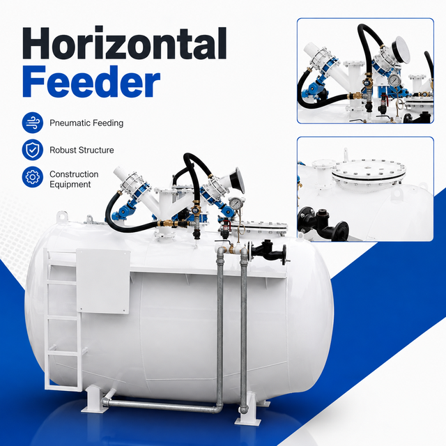 Large Capacity Horizontal Feeder with Pneumatic Conveying System for Powder Material Handling Applications