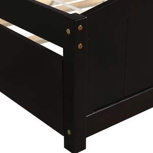 Traditional Design Solid <b>Wood</b> Twin Size Platform <b>Bed</b> & Walnut Finish Trundle Walnut Finish <b>Wood</b> <b>Bed</b> Frame with Trundle - Product Image 2