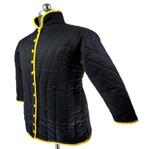 Chaqueta Medieval Negra de Invierno para Adultos Unisex, Hecha a Mano, de Alta Calidad, con Manga Larga y Relleno de Algodón, para Halloween - Product Image 3