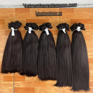 Extensions de cheveux vietnamiennes Modèle 007, 100% cheveux humains vierges Remy du Vietnam, en vrac, 100g, double trame machine, pour toutes les couleurs - Product Image 1