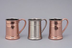 Hammered Copper <b>Mug</b> <b>with</b> <b>Handle</b> Vintage Metal Tumbler for Moscow Mule Cocktails - Product Image 4