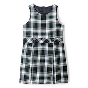 Vestido Escolar Sin Mangas a Cuadros para Niñas con Cintura con Botones, Uniforme Escolar Primario, Tela Tejida - Product Image 5