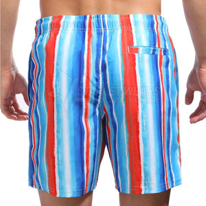 Shorts de bain décontractés pour hommes - Taille mi-haute, respirants, séchage rapide, tissu écologique en coton/polyester - Product Image 3