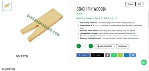 Wooden Bench <b>Pin</b> 6 Inch Jewelry Tools Workbench Accessory for Jewelry Making Tools Hand Tools Goldsmith Tools | Item No GS-127G - Product Image 3