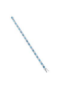 Blue Topaz and Cz <b>Bracelet</b> in 92.5 Sterling Silver KLSB-20434 - Product Image 2